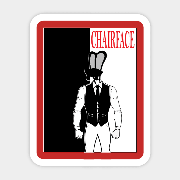 Chairface Scar Face Sticker by Brantoe